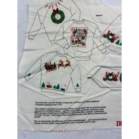 VIP Cranston Prints DECK THE HALLS Christmas Appliques Panel PARTIAL - Picture 3 of 8